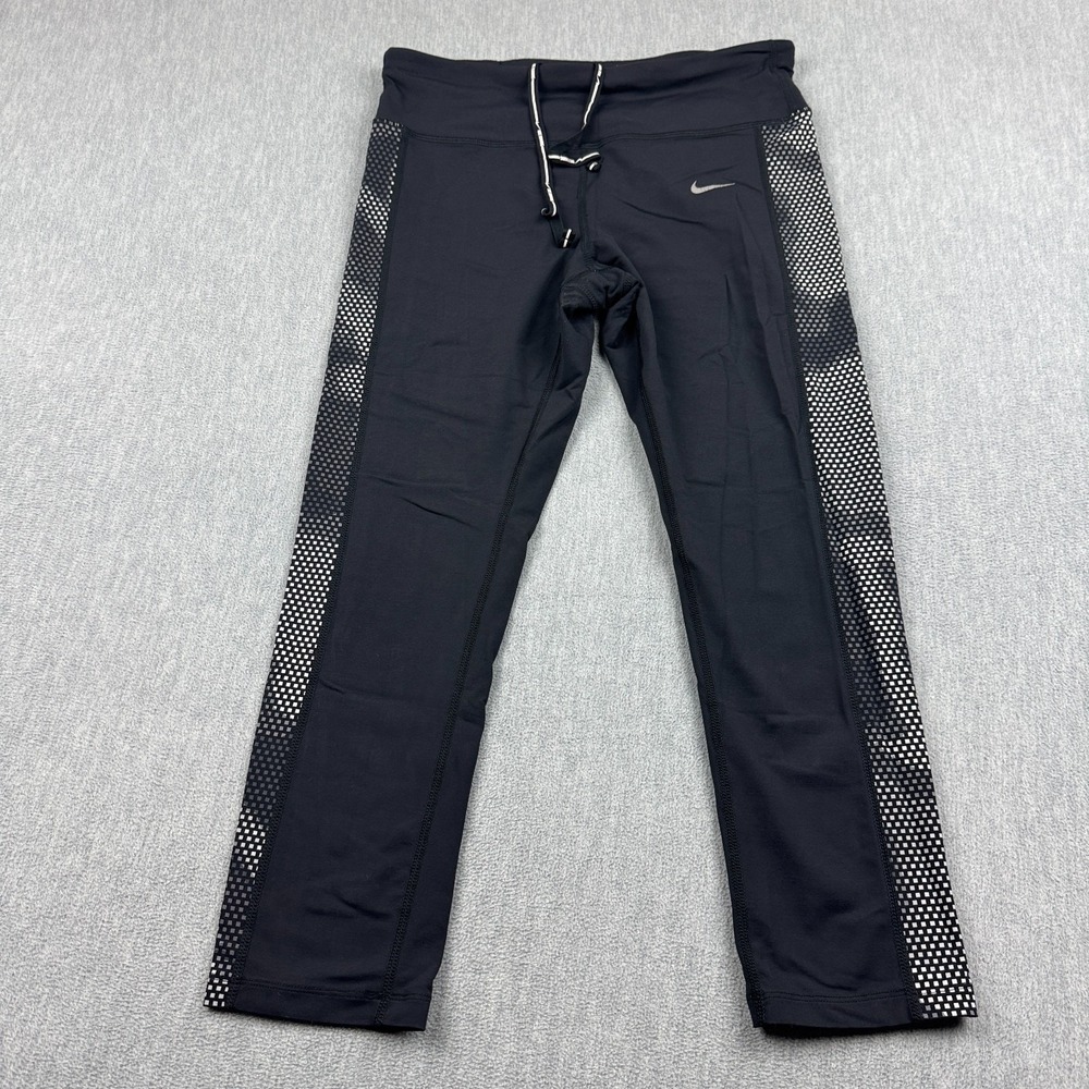 Nike Women Leggings Medium Black Dri Fit Epic Lux Cropped‎ Yoga Athletic Gym